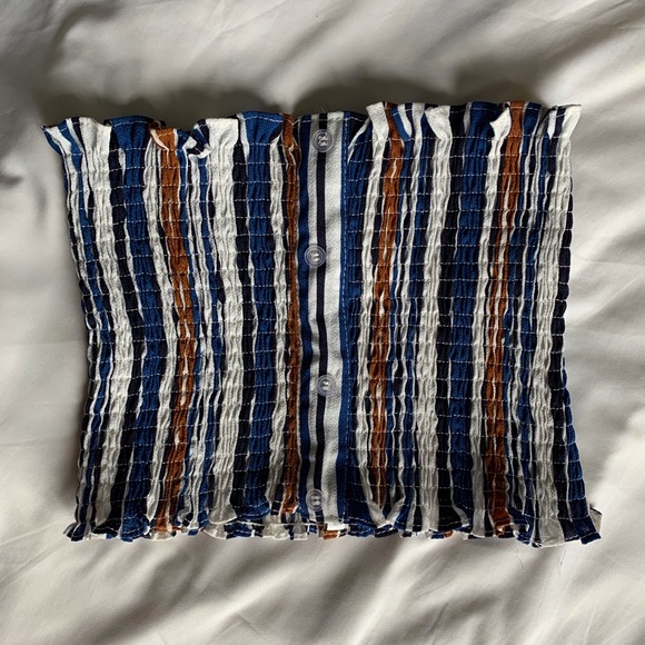 SHEIN Tops - stripes shocked tube top with buttons